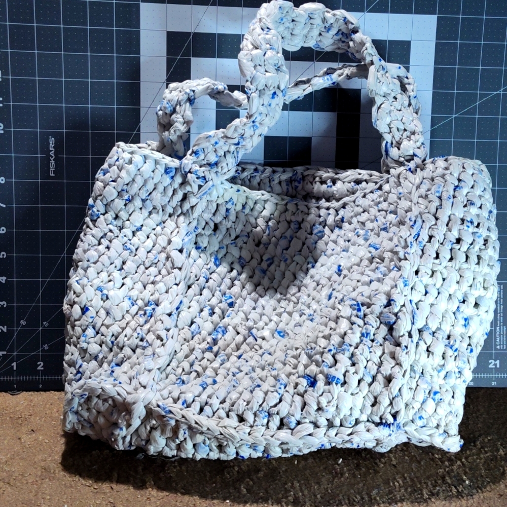 Reusable grocery bag crochet